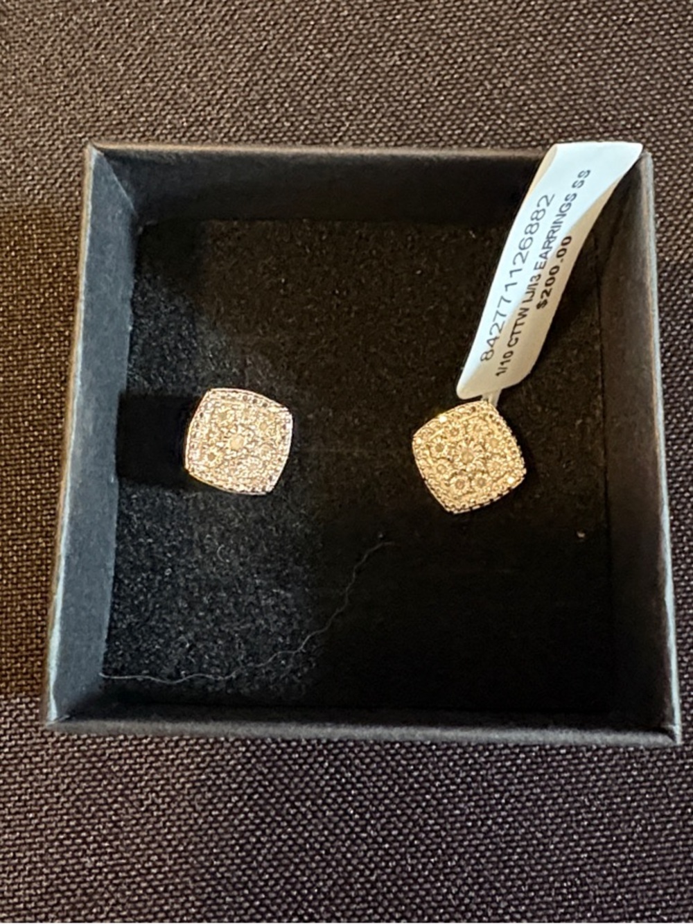 Diamond  Stud Earrings in Sterling Silver